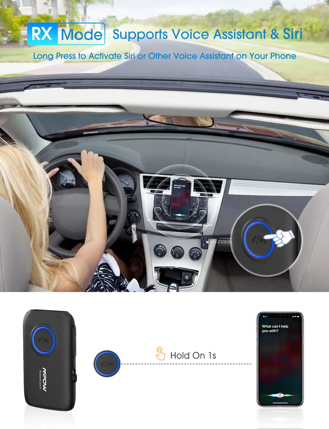 MPOW BH390B Bluetooth Transmitter & Receiver