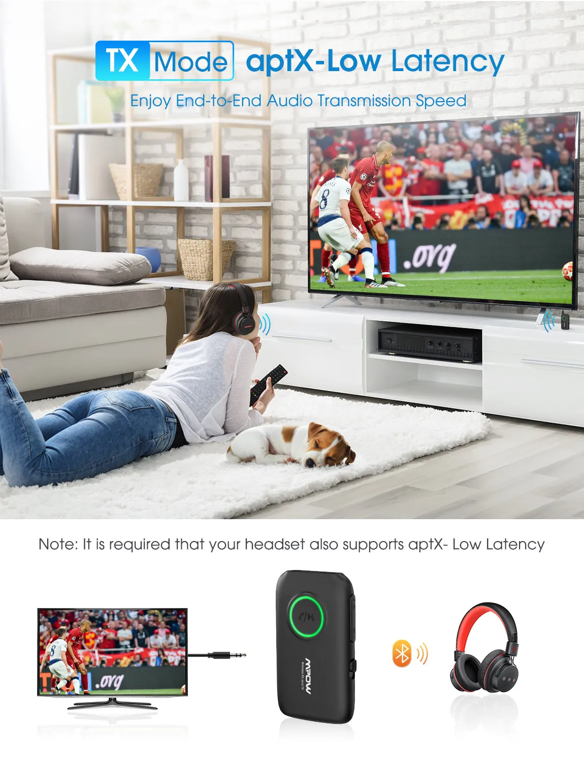 MPOW BH390B Bluetooth Transmitter & Receiver