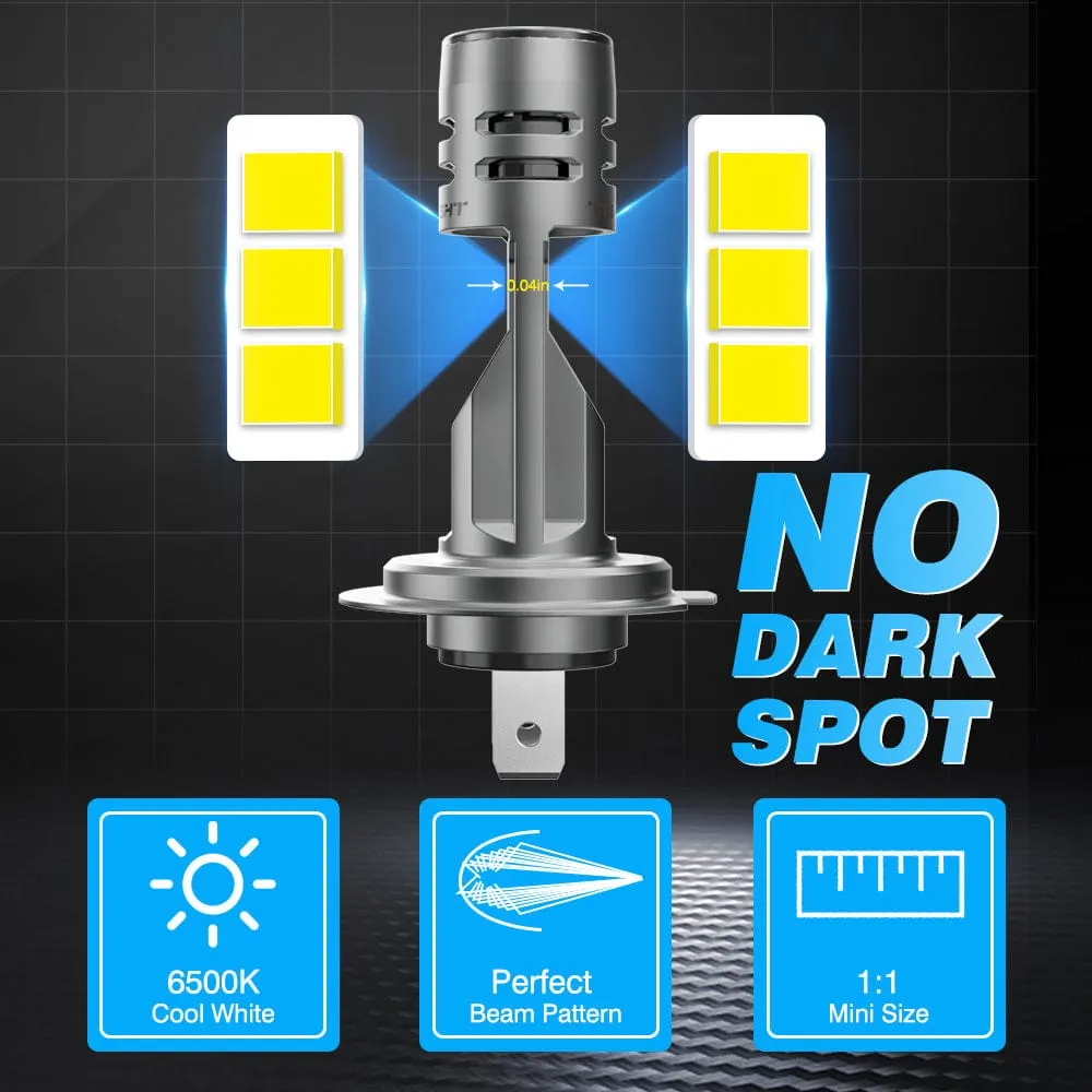 N58 Standard Series Wireless |  H7 LED Bulbs Mini Size 60W 12000LM 6500K White | 2 Bulbs