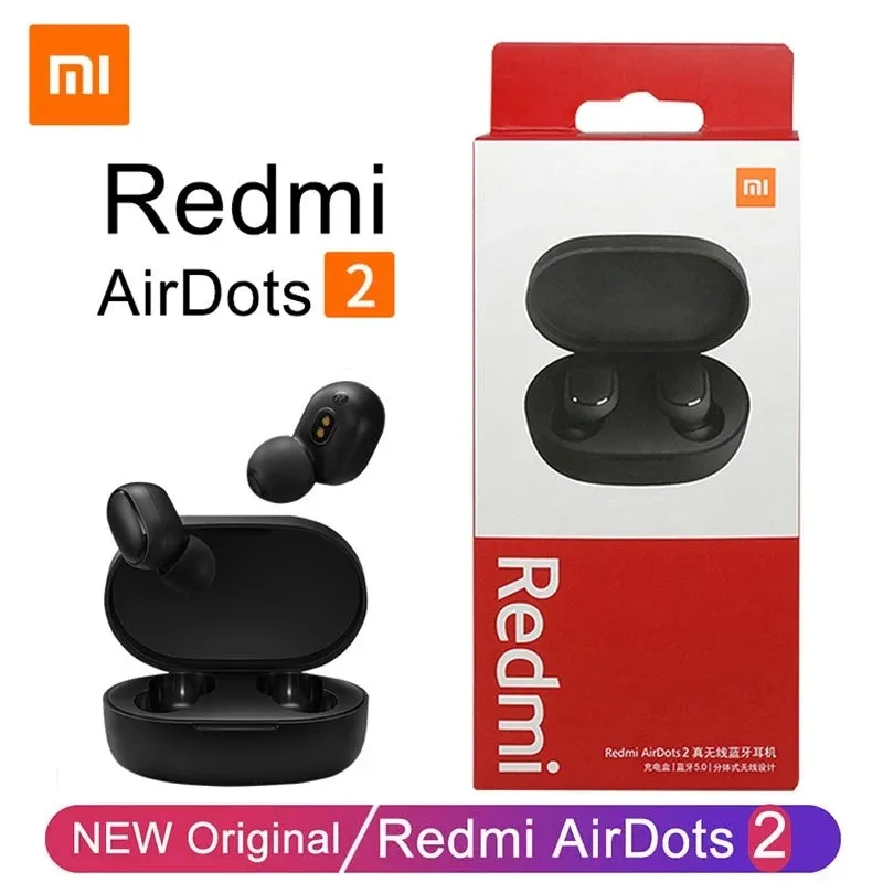 New Xiaomi  Airdots 2 Wireless Bluetooth Headset with Mic Earbuds Airdots Bluetooth Earphones