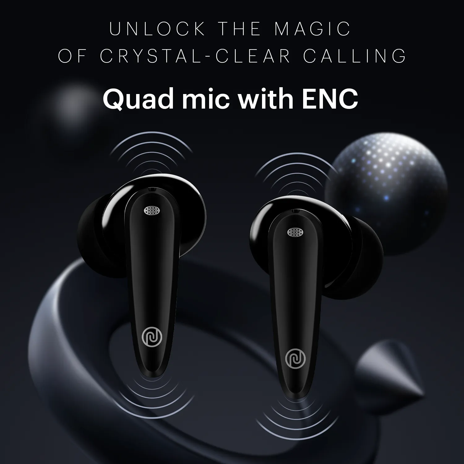 Noise Buds VS106 Truly Wireless In-Ear Earbuds with 50H Playtime, Quad Mic with ENC, Instacharge (10 min = 200 min),Ultra-Low Latency(up to 40ms), 10mm Driver, and BT v5.3