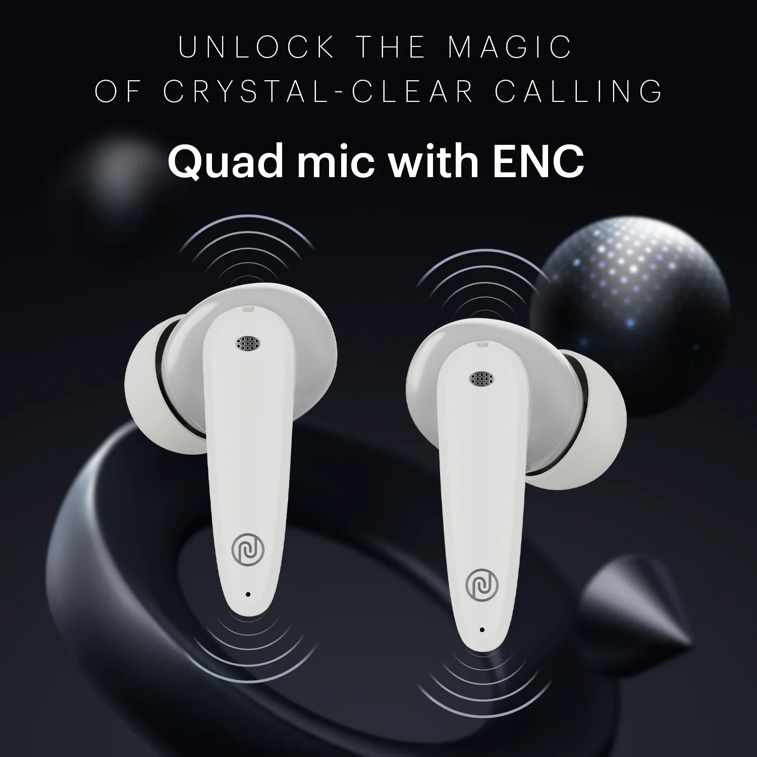 Noise Buds VS106 Truly Wireless In-Ear Earbuds with 50H Playtime, Quad Mic with ENC, Instacharge (10 min = 200 min),Ultra-Low Latency(up to 40ms), 10mm Driver, and BT v5.3