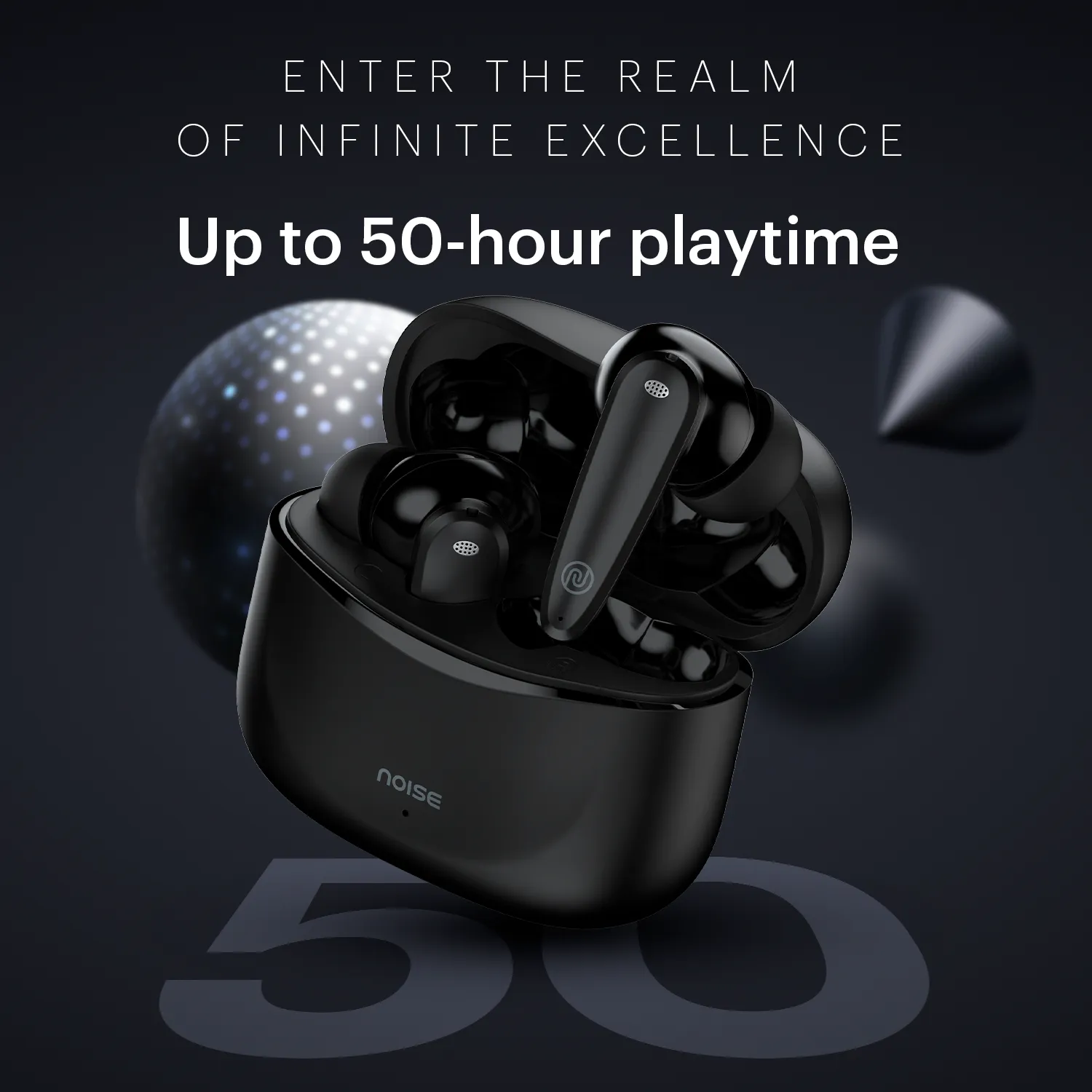 Noise Buds VS106 Truly Wireless In-Ear Earbuds with 50H Playtime, Quad Mic with ENC, Instacharge (10 min = 200 min),Ultra-Low Latency(up to 40ms), 10mm Driver, and BT v5.3
