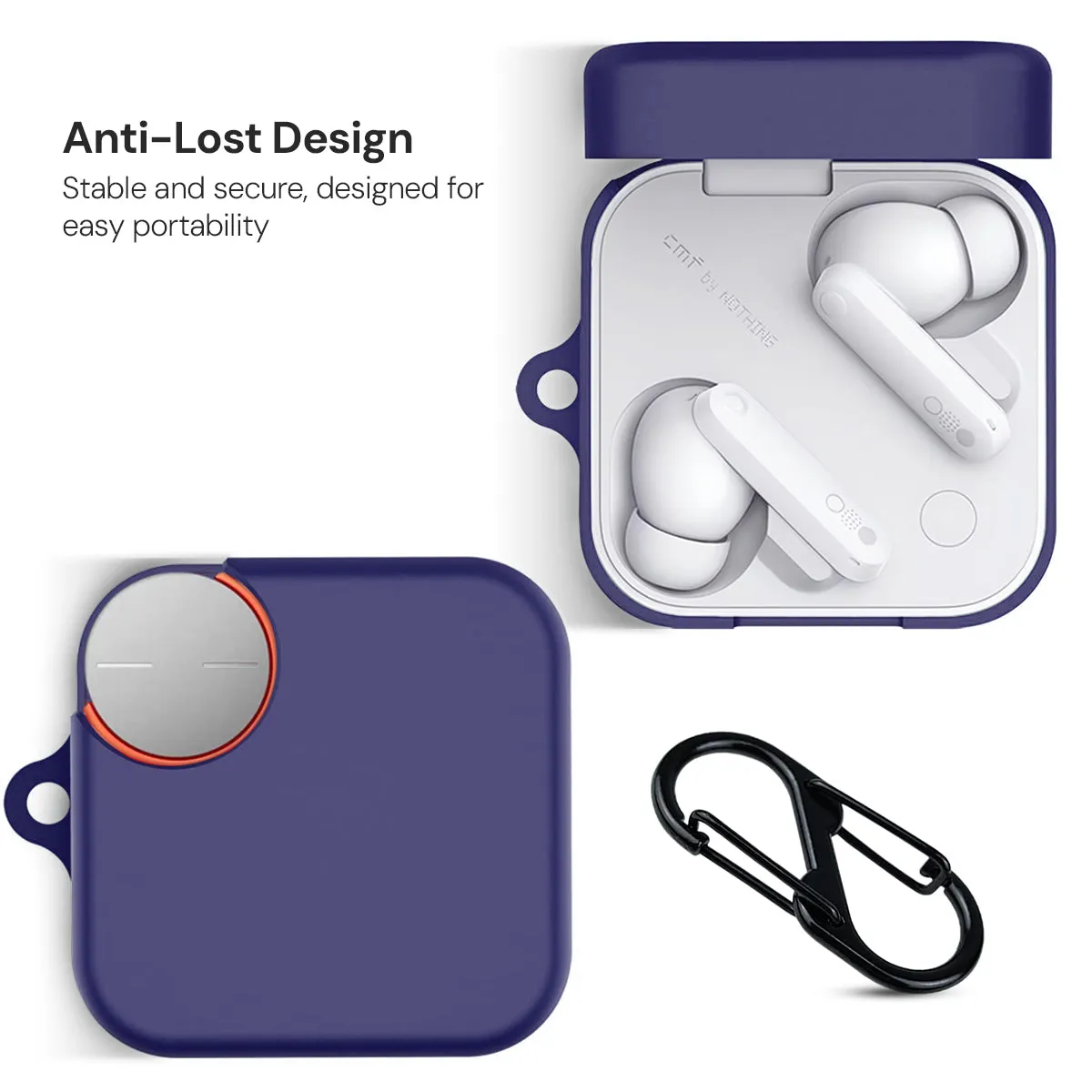 Nothing buds Pro 2 Case Cover | Silicone Protective Headphone case - Dark Blue