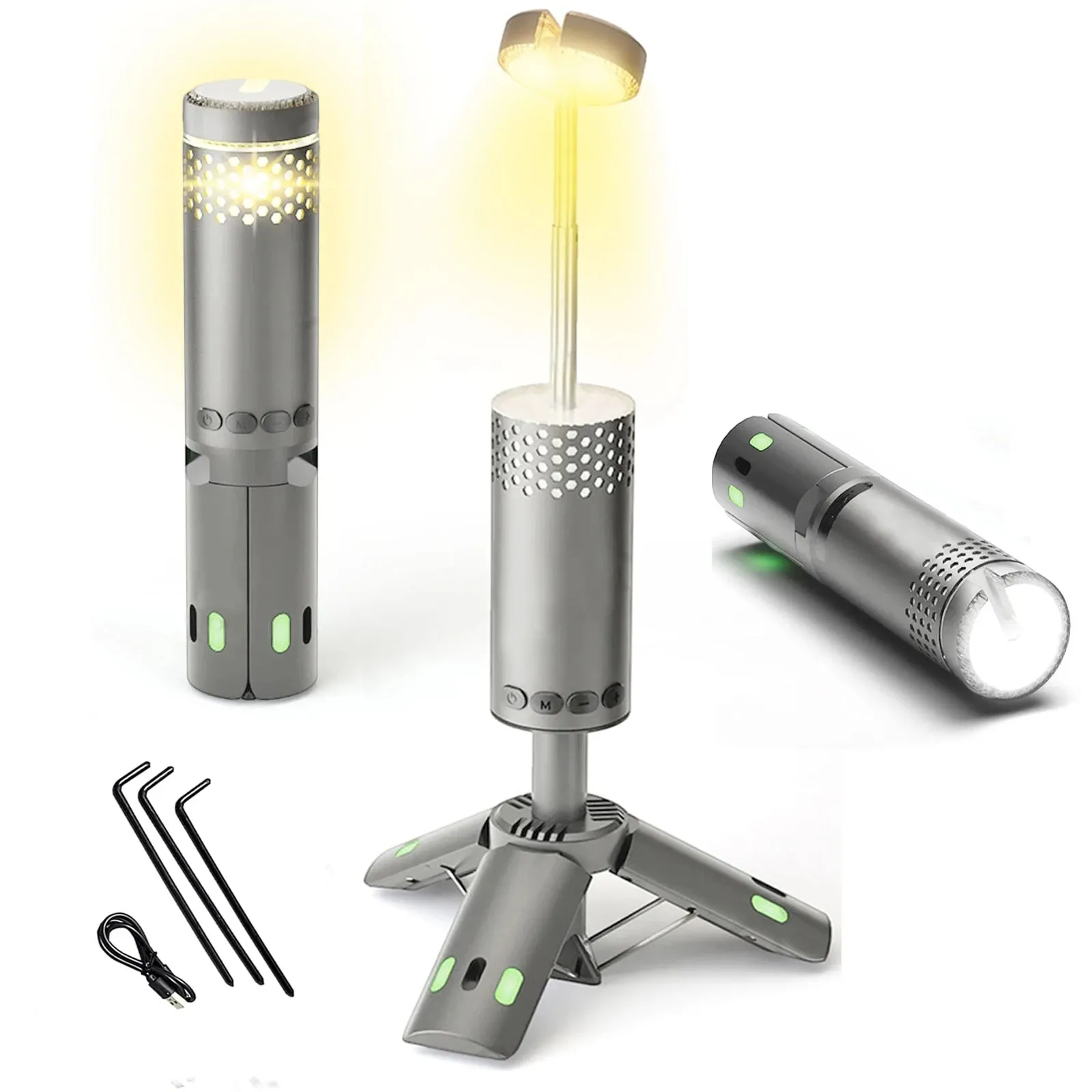 Outdoor Camping Lamp USB Type C Camp Light Telescopic for Adventure, Hiking, Camping, Live Streaming Telescoping LED Lantern