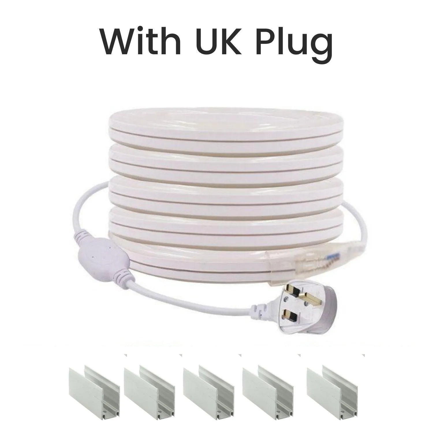 Pink LED Neon Flex AC 220V 240V 8x16mm 120LEDs/m IP65 Waterproof with UK Plug