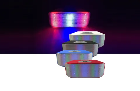Portable Bluetooth Speaker with LED Lights, FM, USB, and Micro-SD Support