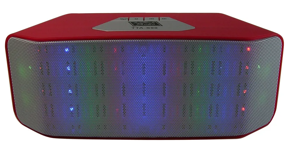 Portable Bluetooth Speaker with LED Lights, FM, USB, and Micro-SD Support