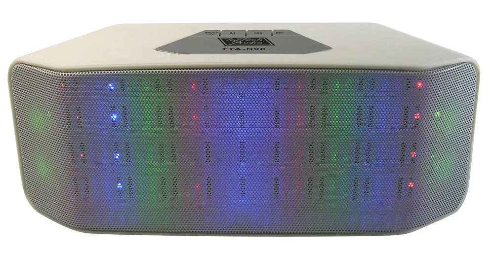 Portable Bluetooth Speaker with LED Lights, FM, USB, and Micro-SD Support