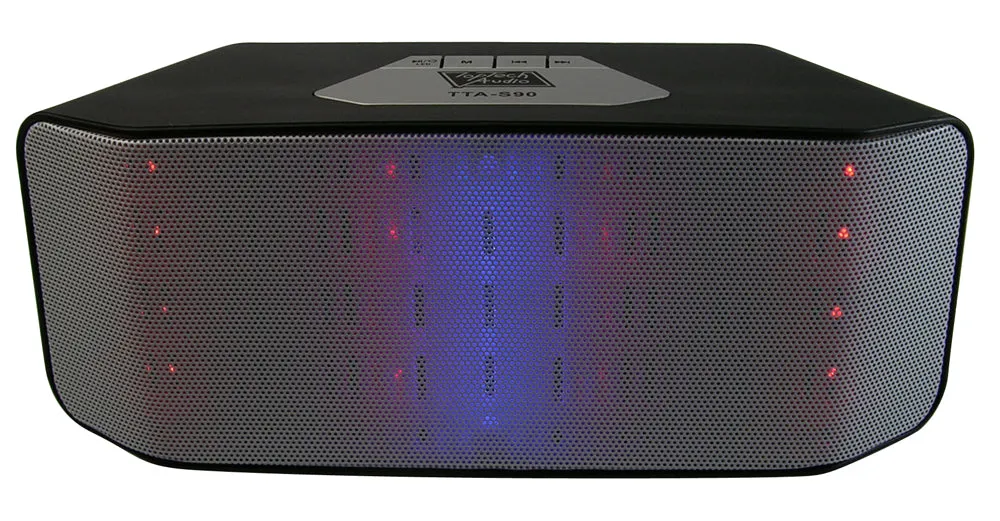 Portable Bluetooth Speaker with LED Lights, FM, USB, and Micro-SD Support