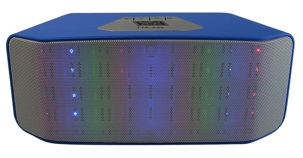 Portable Bluetooth Speaker with LED Lights, FM, USB, and Micro-SD Support