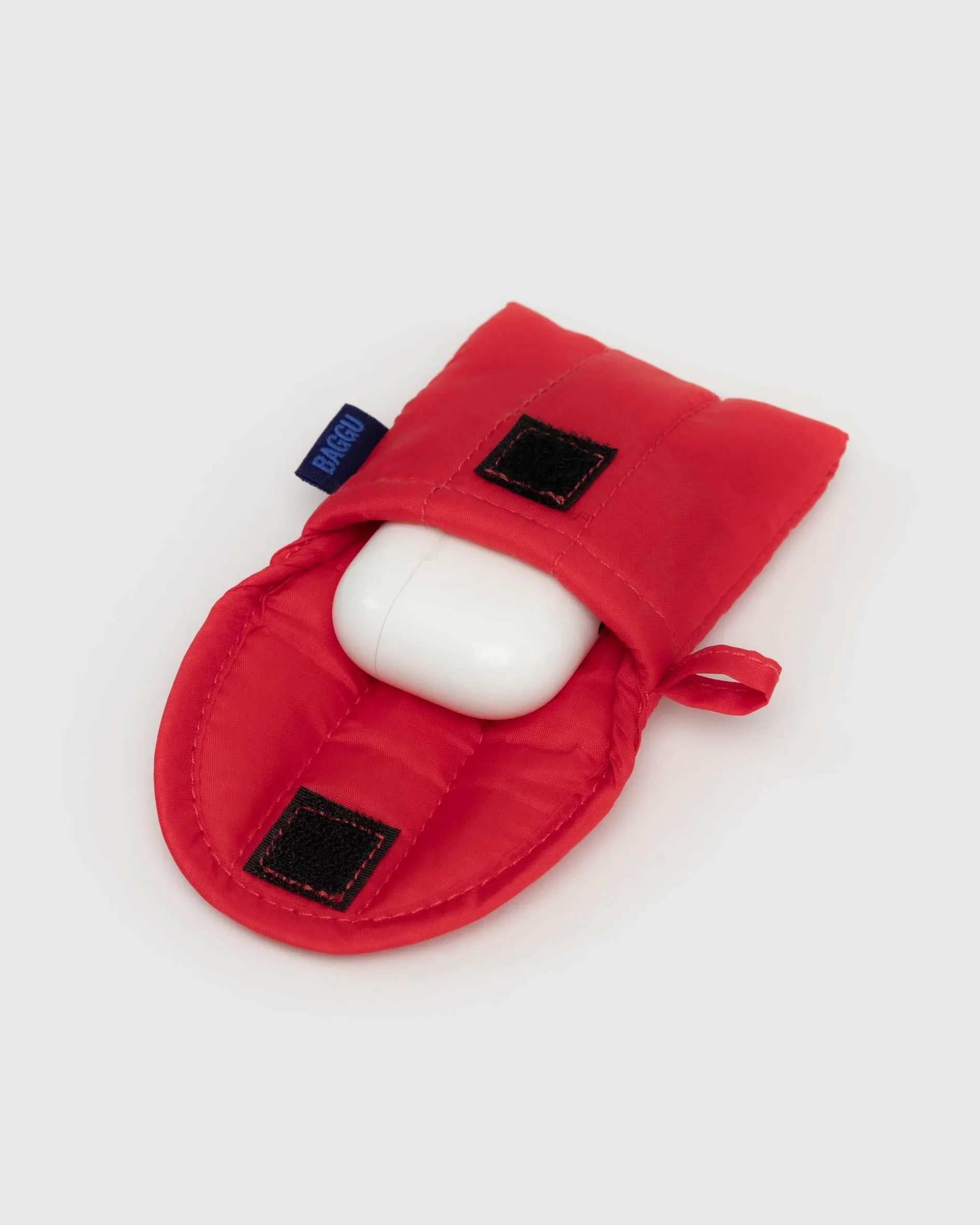 Puffy Earbuds Case in Candy Apple