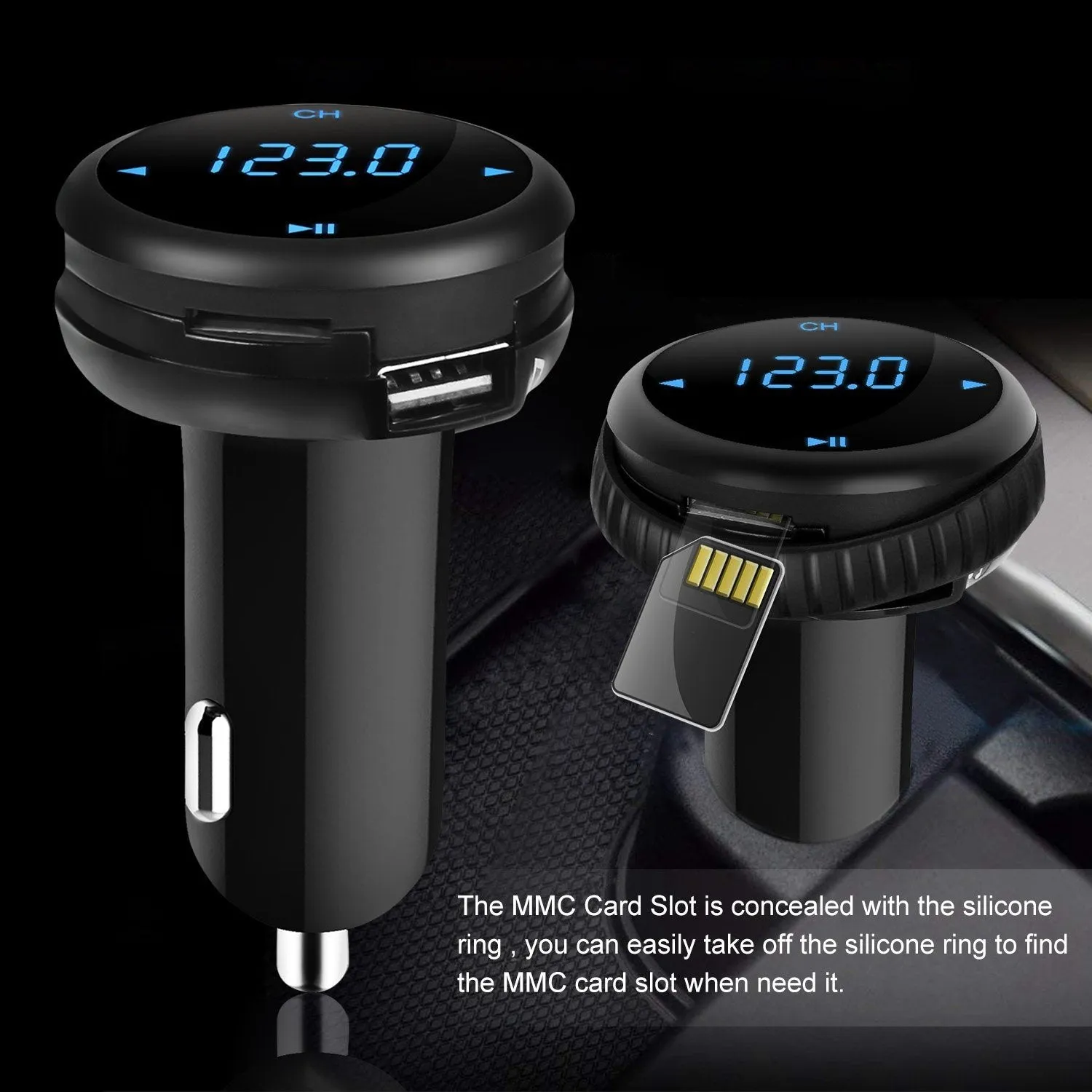 Quick Charge 3.0 Car Charger Wireless 4.2 FM Transmitter 23W 3A Dual USB