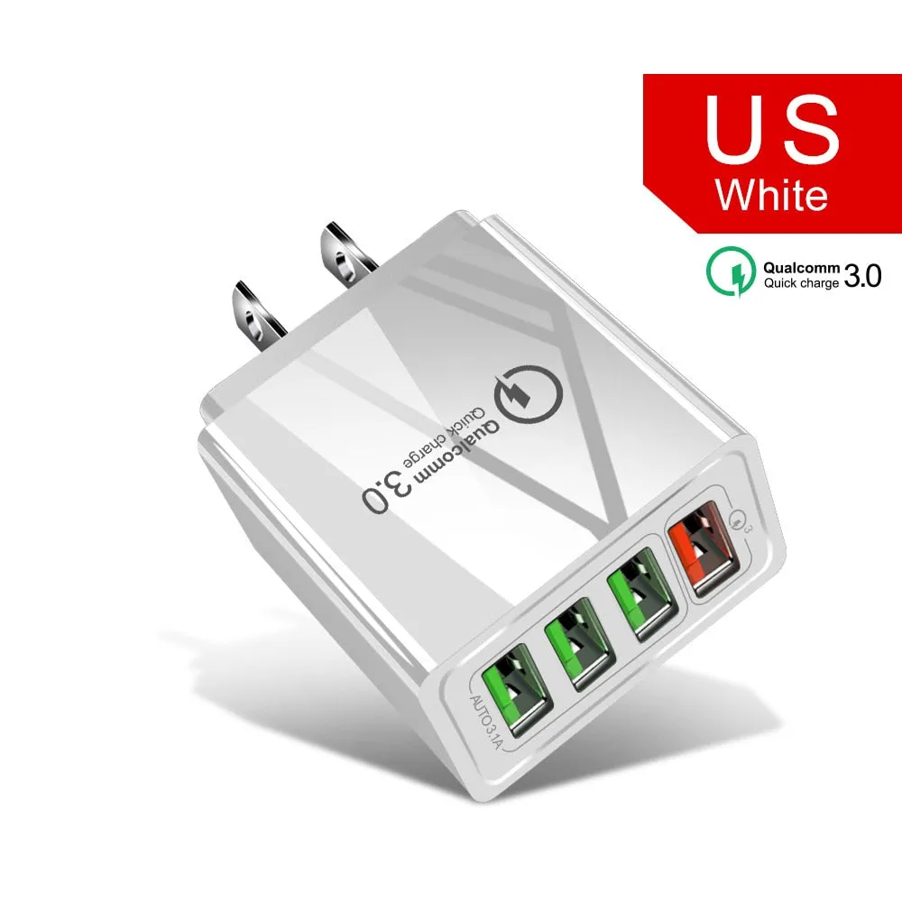 Quick Charger 3.0 USB Charger for Samsung A50 A30 iPhone 7 8 Huawei P20 Tablet QC 3.0 Fast Wall Charger US EU UK Plug Adapte
