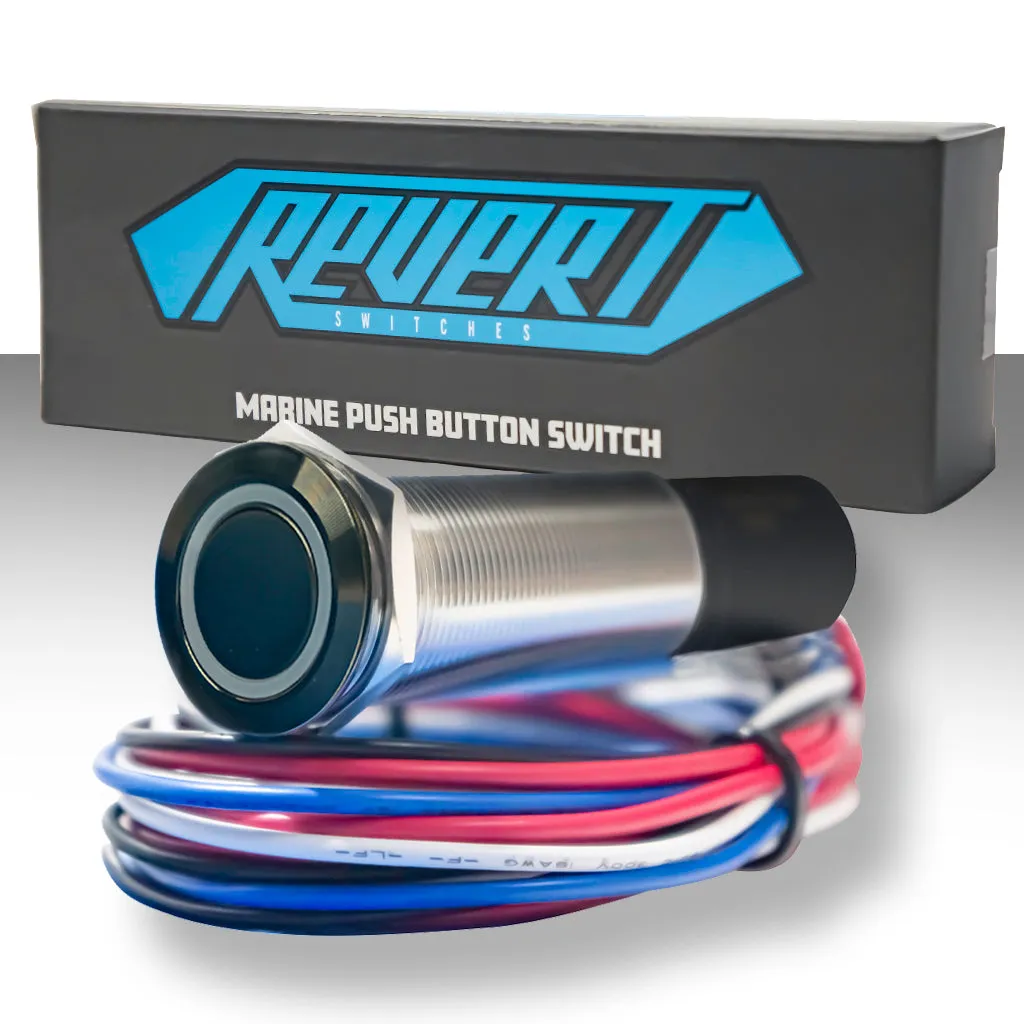 REVERT Harsh Environment | Dual Output | 3 Color | Push Button Marine Switch | 19MM | Black