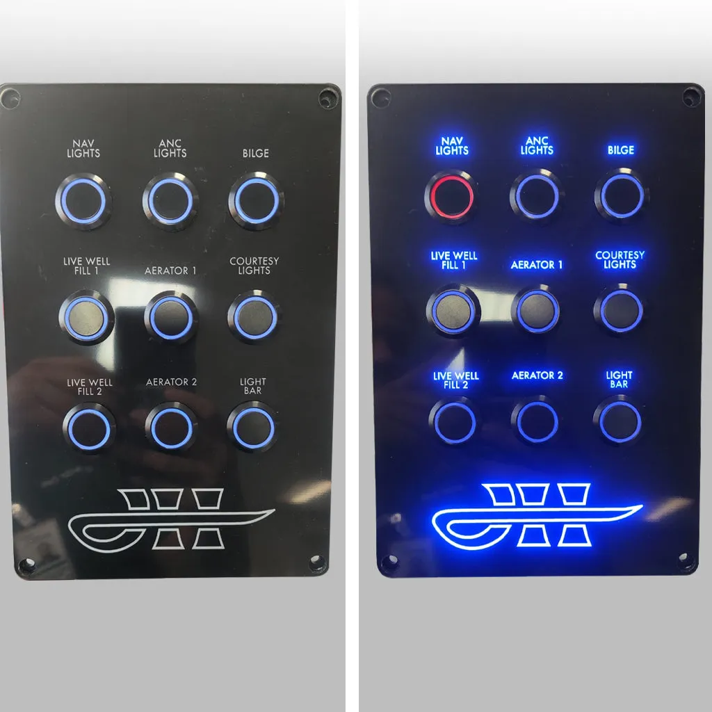 REVERT Harsh Environment | Dual Output | 3 Color | Push Button Marine Switch | 19MM | Black