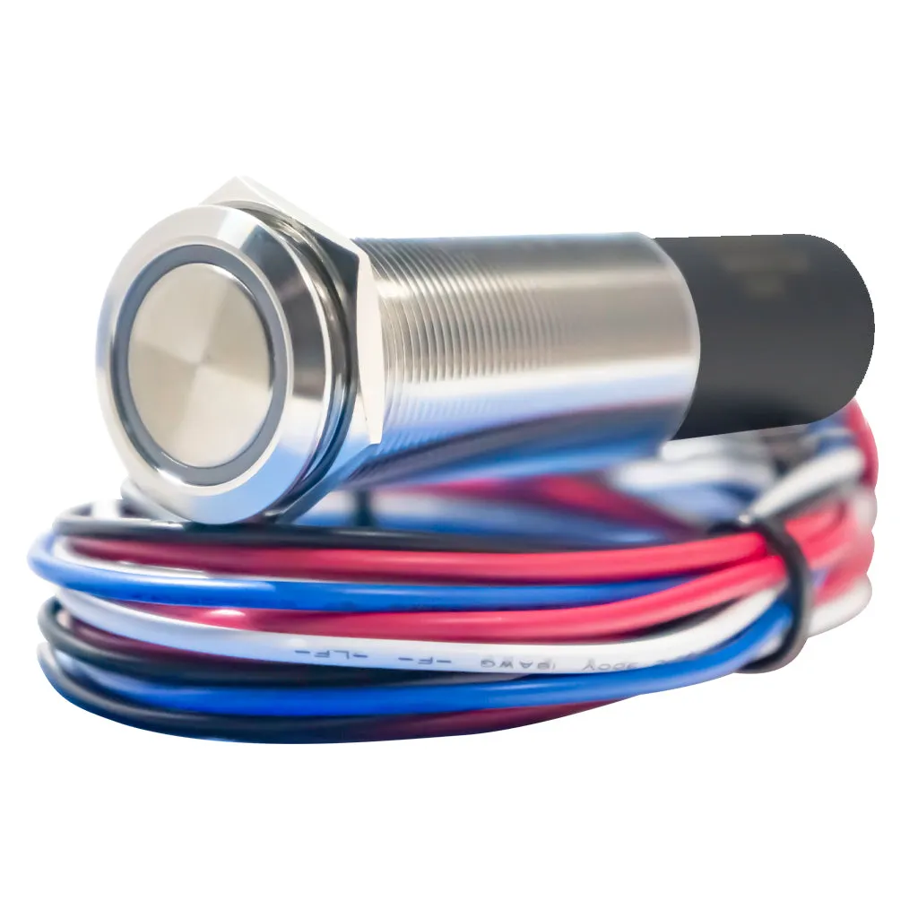 REVERT Harsh Environment | Dual Output | 3 Color | Push Button Marine Switch | 19MM | Stainless Steel