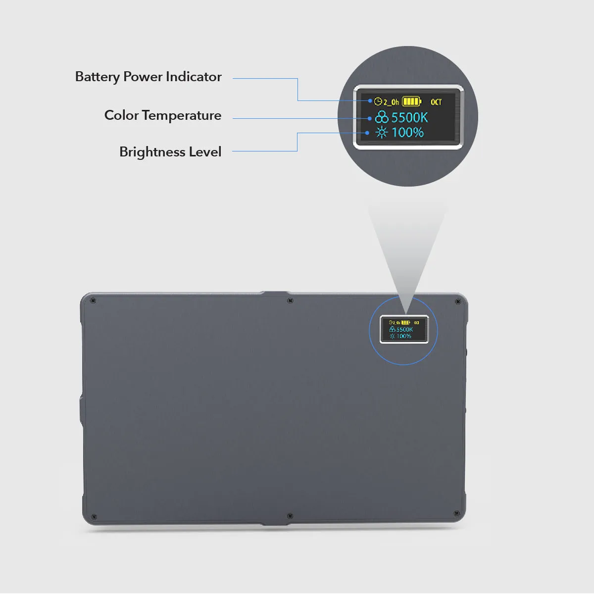 RGB LED Light Panel, 276LEDs, 24 Brightness Settings, 25 Color Temperatures, 21 RGB Color Presets
