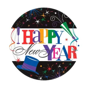 Ring in the New Year 7in Round Luncheon Plates 60ct