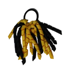 School Hair Accessories Short Curly Ponytail Streamer Hair Tie - Maize Yellow (28 colours options to pick from)