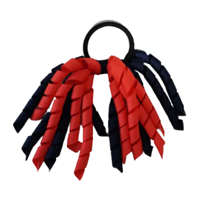 School Hair Accessories Short Curly Ponytail Streamer Hair Tie - Neon Orange (28 colours options to pick from)