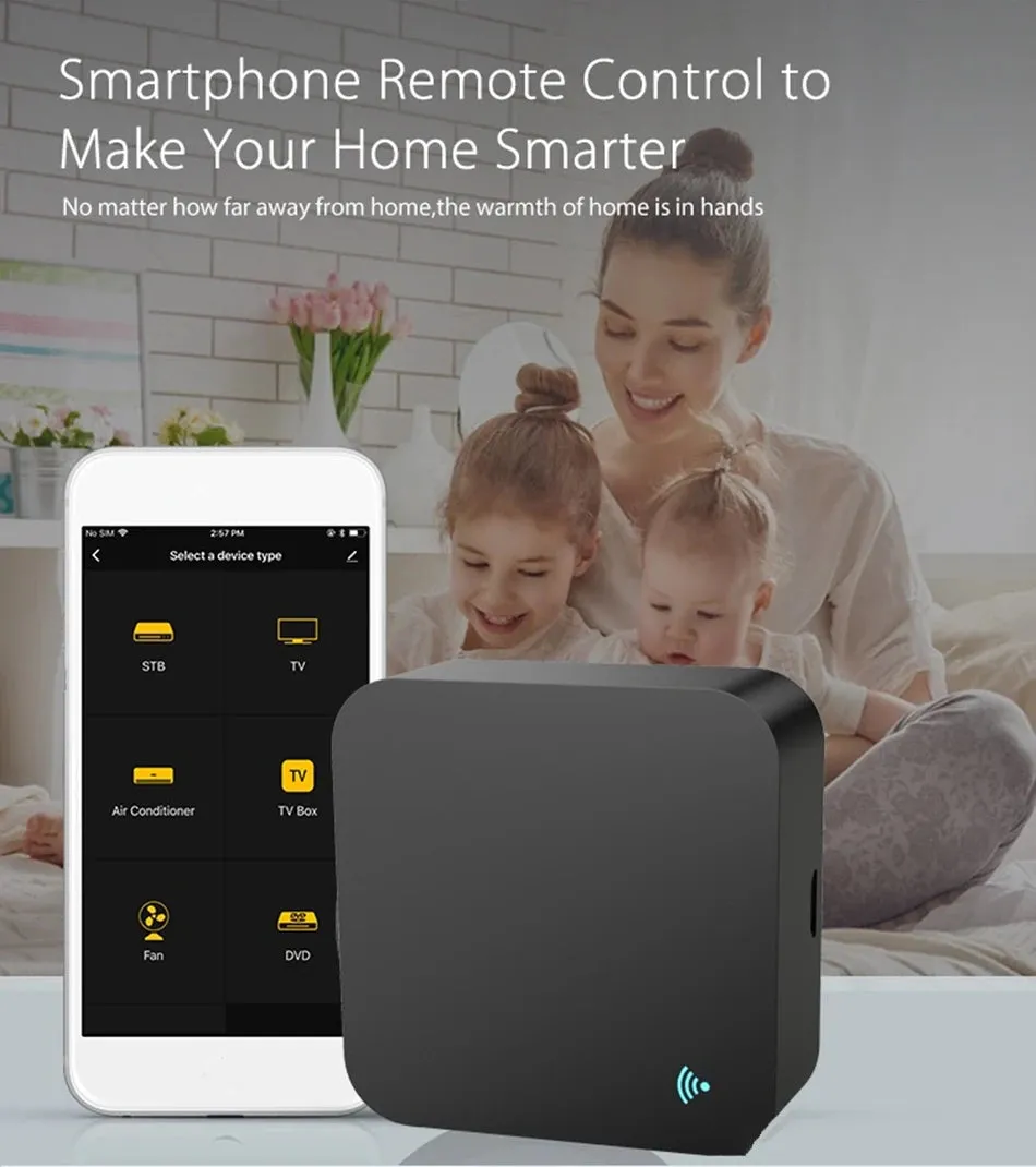 Smart WIFI IR Remote Control Universal Infrared Tuya Smart Home Remote Controller for TV DVD AUD AC Works with Alexa Google Home
