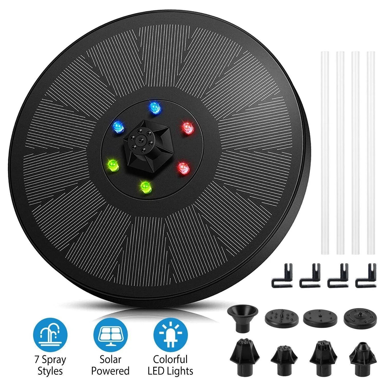 Solar Powered Fountain Pump Floating Bird Bath Pond Pump