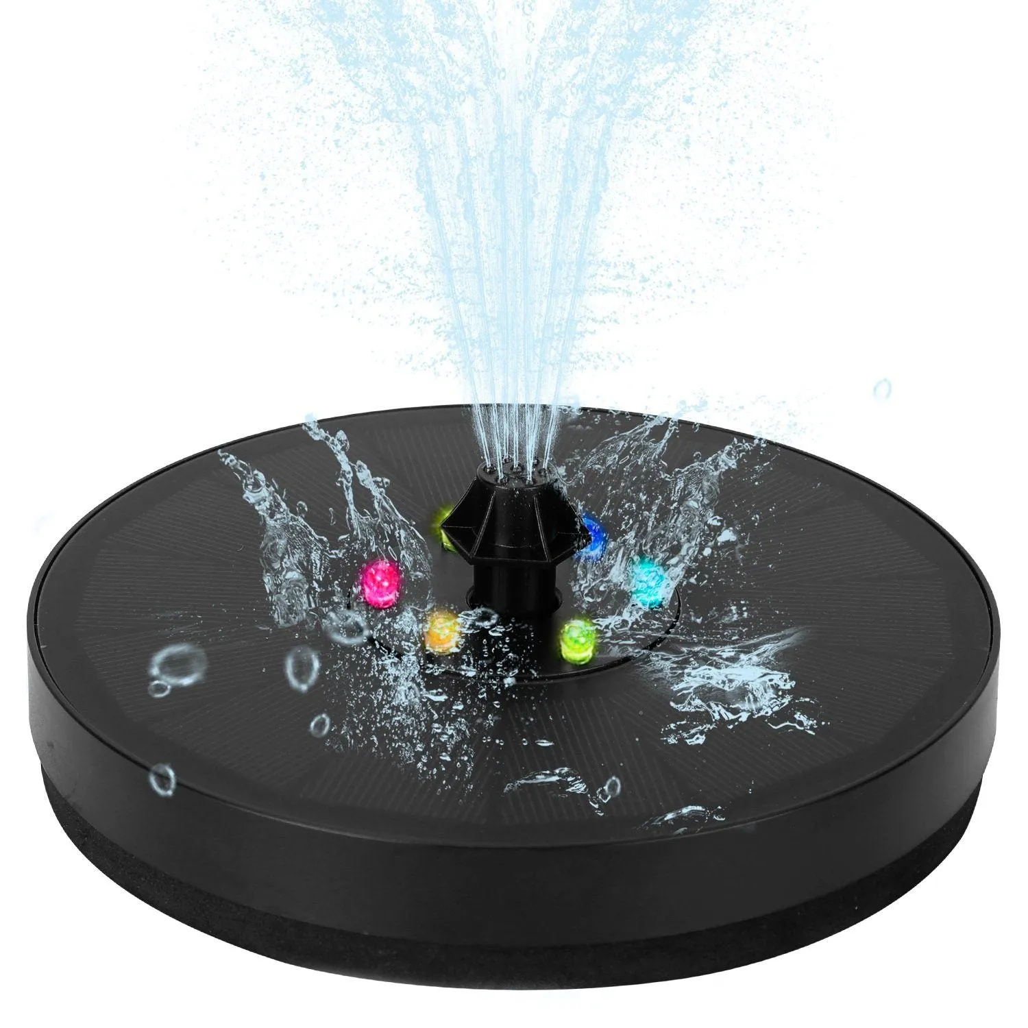 Solar Powered Fountain Pump with LED Lights