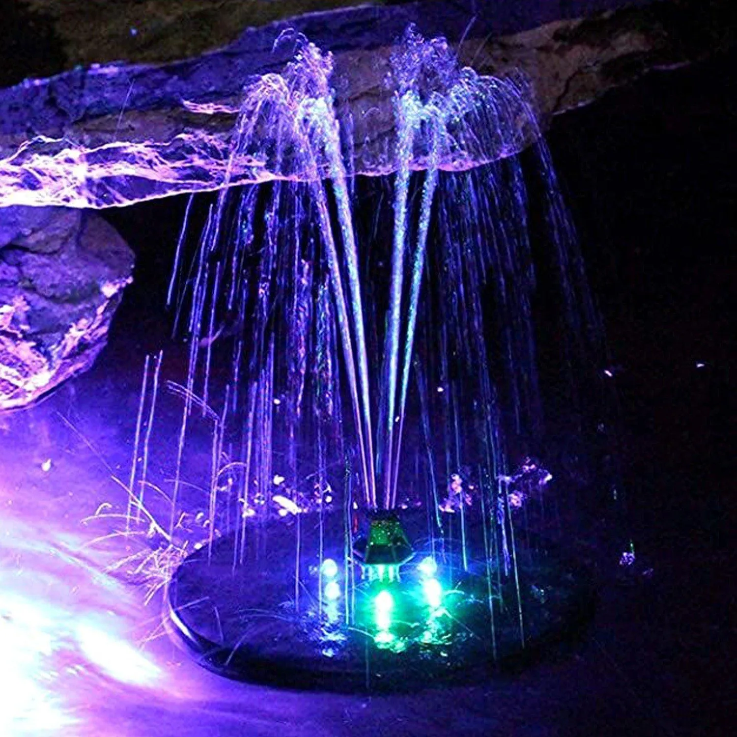 Solar Powered Fountain Pump with LED Lights