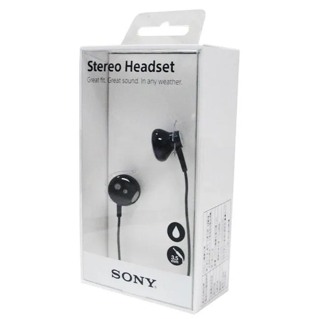 Sony STH32 3.5mm High-quality waterproof Stereo Headset with remote Black