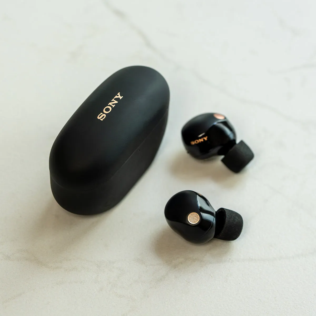 Sony WF-1000XM5 Wireless Noise Cancelling In-Ear Headphone Bundle with gSport Hardshell Case (Black)