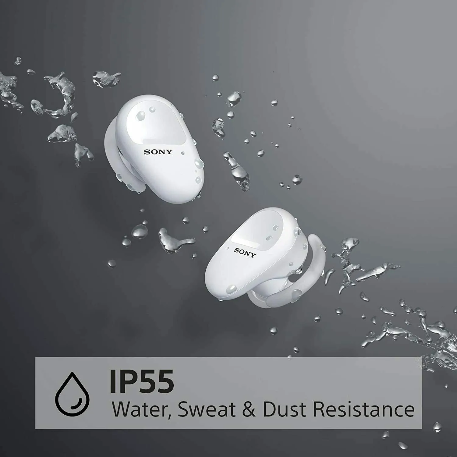 Sony WF-SP800N Truly Wireless Sports In-Ear Noise Canceling Headphones, White