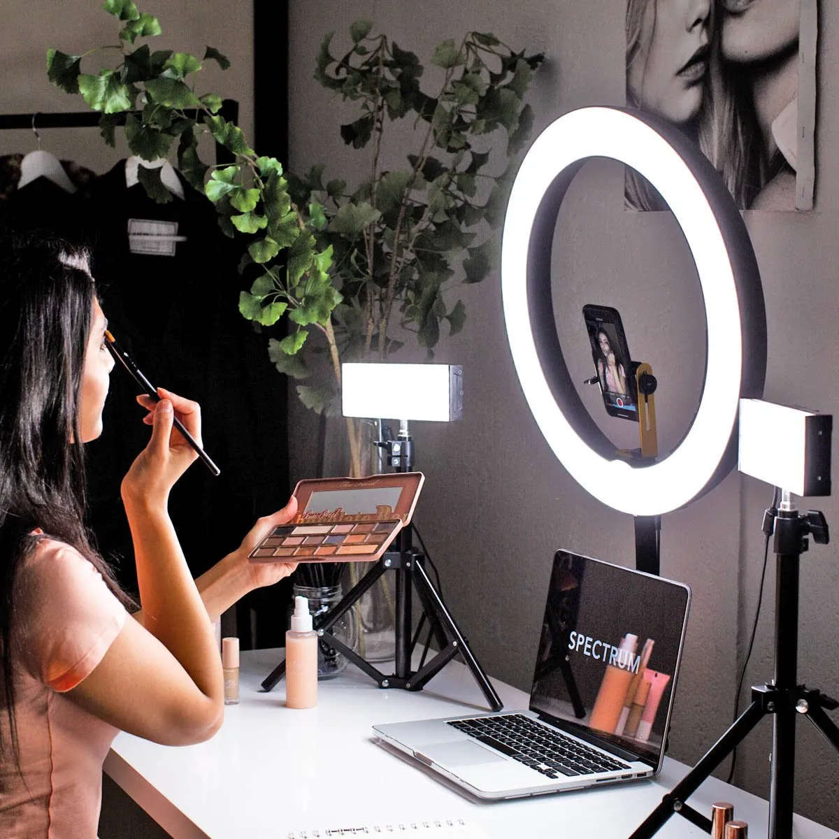 Spectrum Aurora Gold Luxe II with 9" Crystal Luxe Complete Ring Light Desk Kit