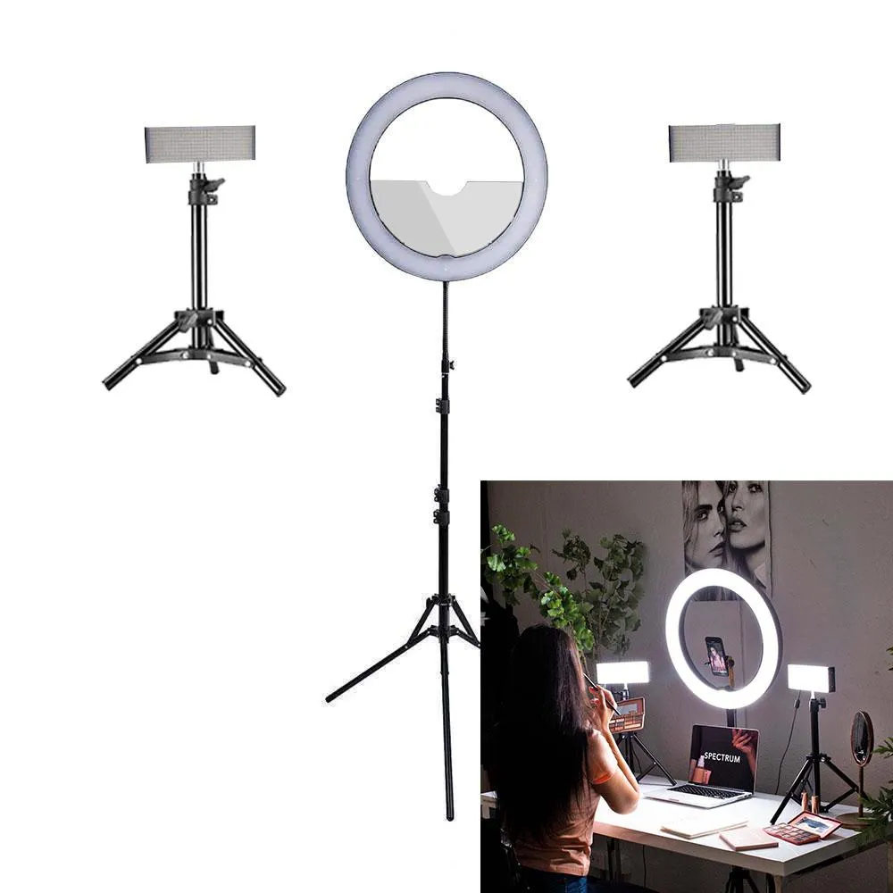Spectrum Aurora Gold Luxe II with 9" Crystal Luxe Complete Ring Light Desk Kit