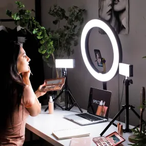 Spectrum Aurora Gold Luxe II with 9" Crystal Luxe Complete Ring Light Desk Kit