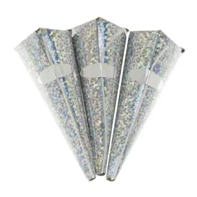 Swantex Silver Holographic Cone Party Poppers (Pack of 50) - HY186