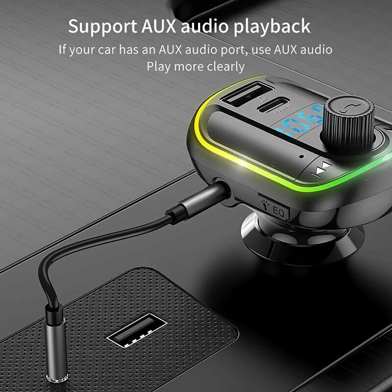 T829 Wireless FM Transmitter For Car Dual USB Port Type-C PD18W