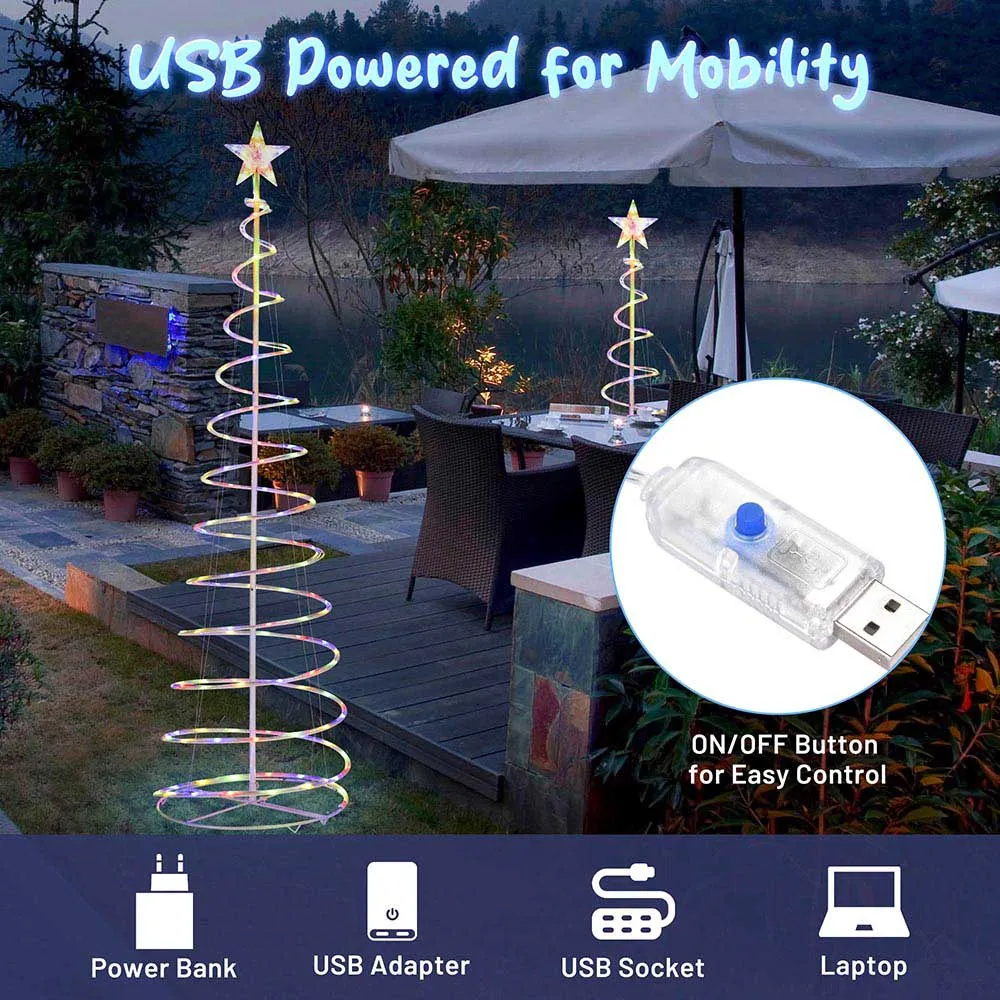 TheLAShop 6ft LED Spiral Christmas Tree USB Powered