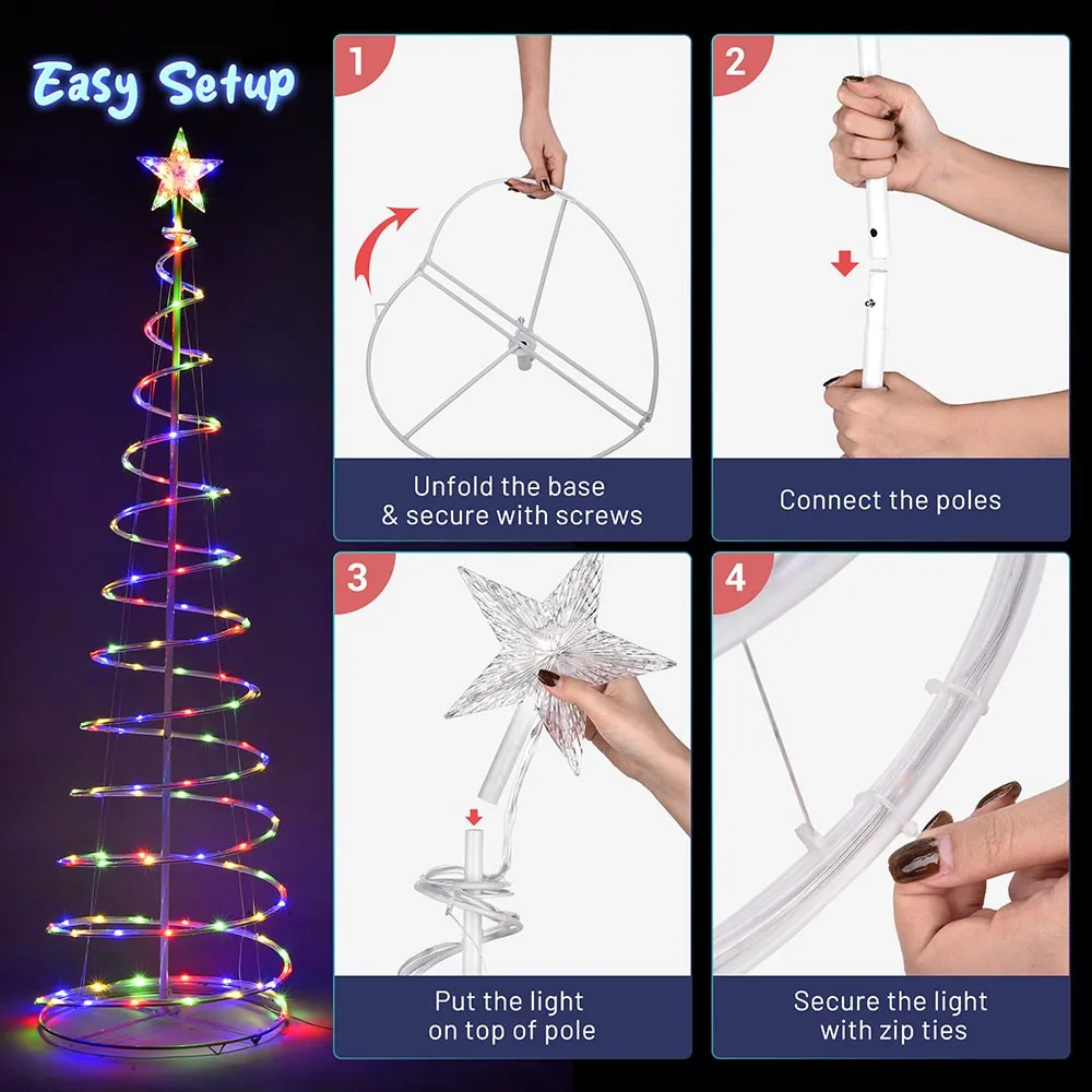 TheLAShop 6ft LED Spiral Christmas Tree USB Powered