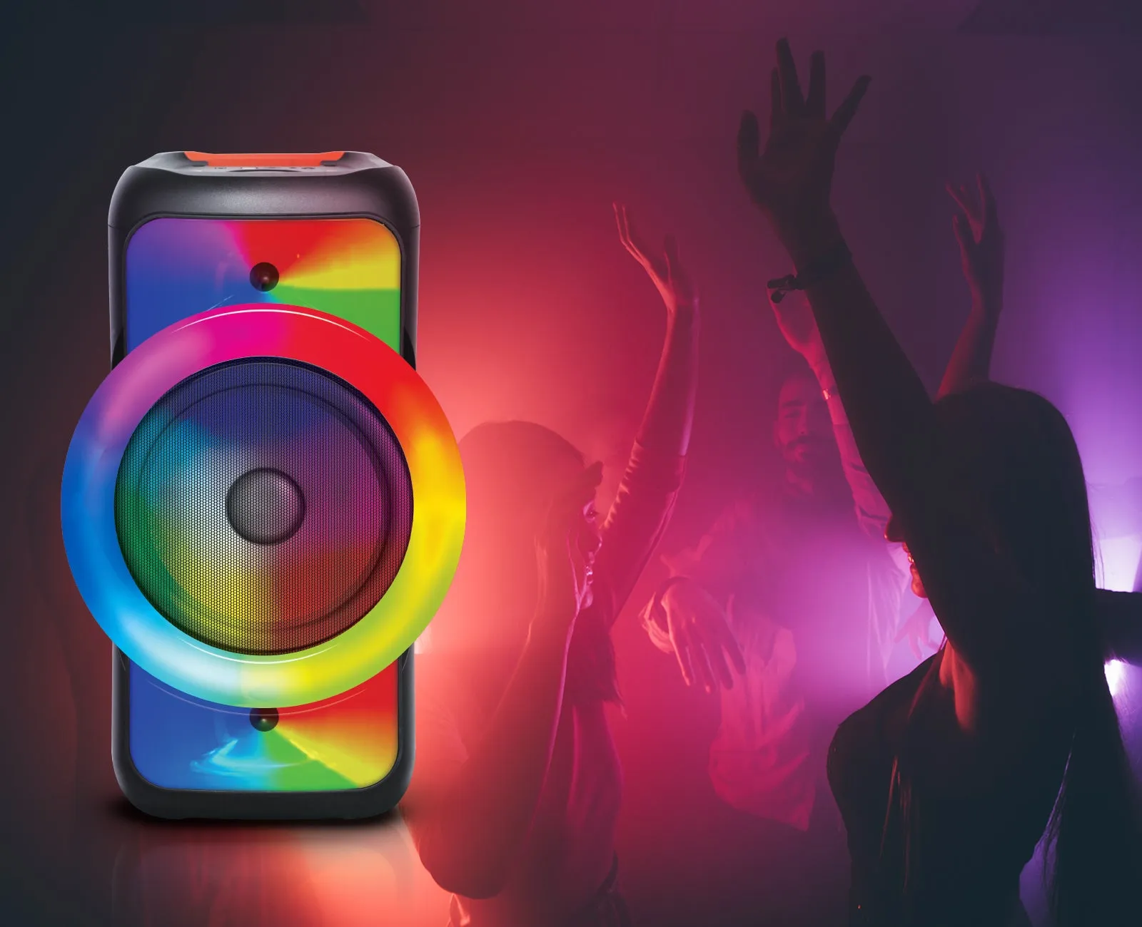 TOPTECH AL-12 Bluetooth Portable Speaker with 10,000W Power, Disco Lights, and Mic