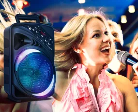 TOPTECH AL-8 Rumble Beat 8" Bluetooth Speaker with Disco Lights, Microphone & Extra Bass
