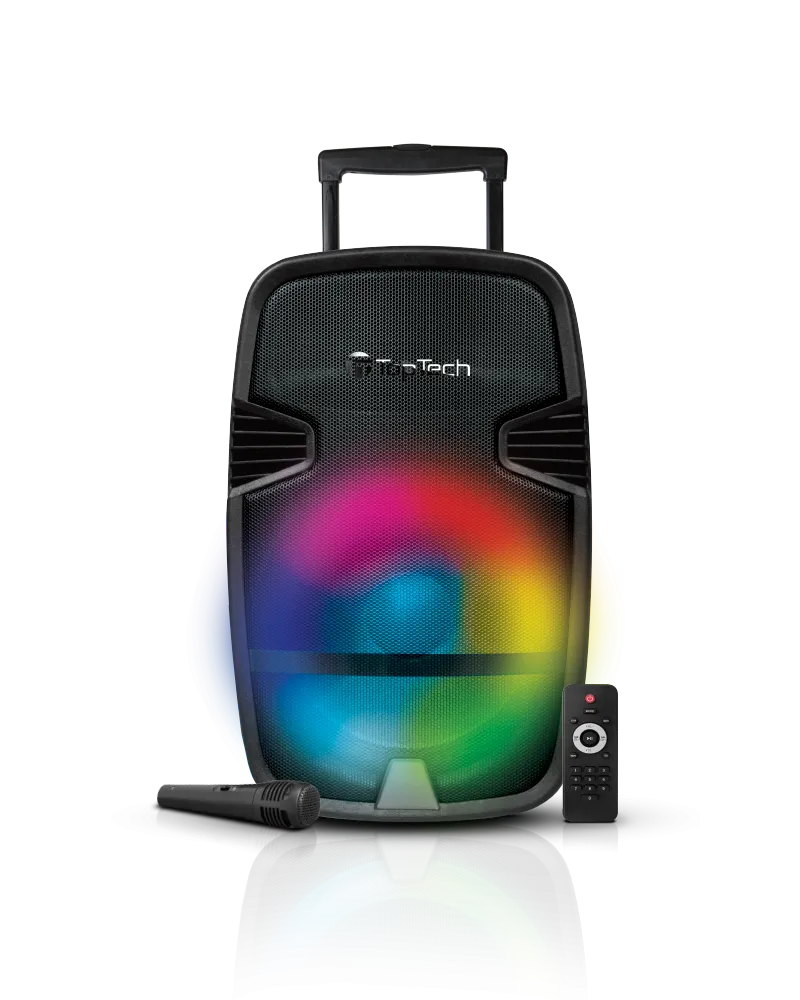 TOPTECH SPIKE-12, 12'' Bluetooth Party Speaker with Disco Lights, Microphone & Remote