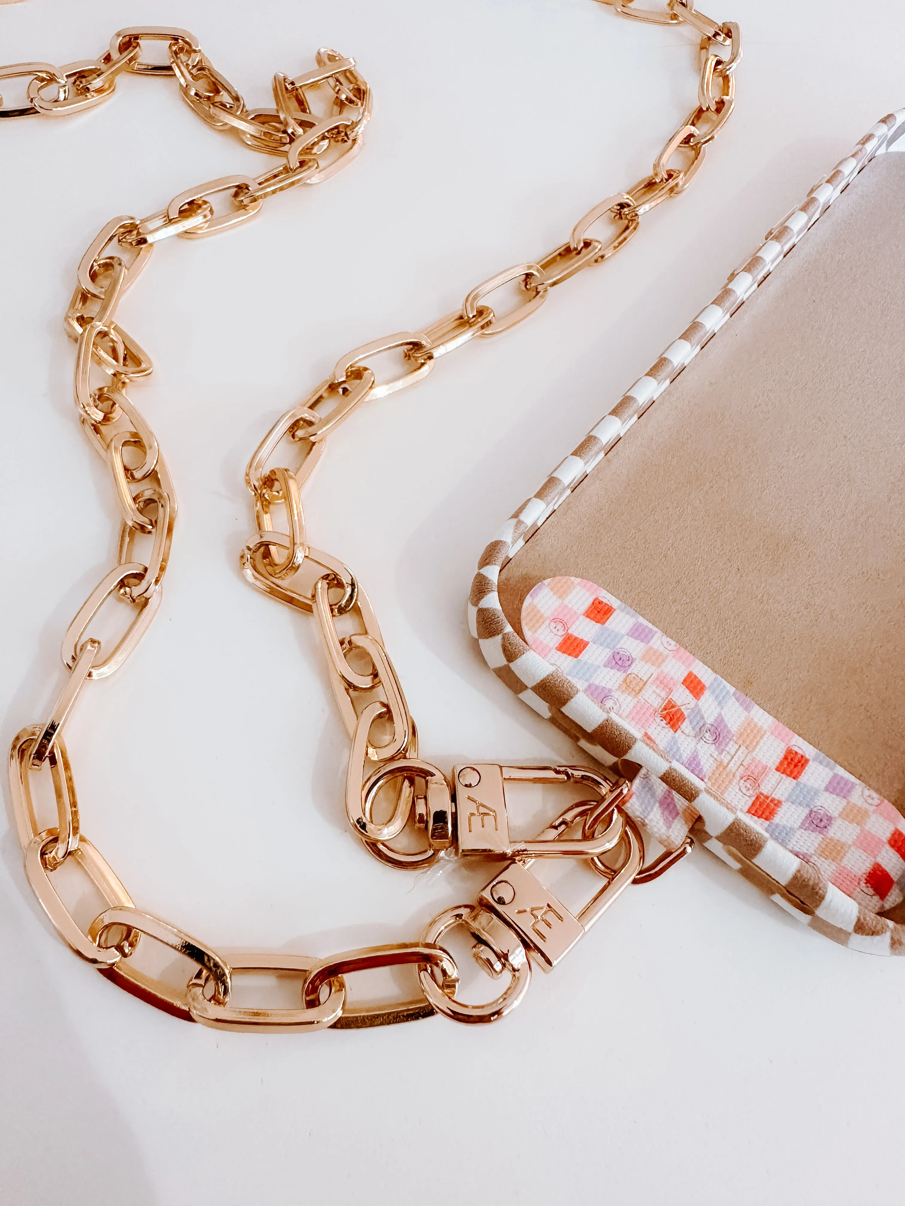 Universal Phone Hitch   Gold Paperclip Crossbody