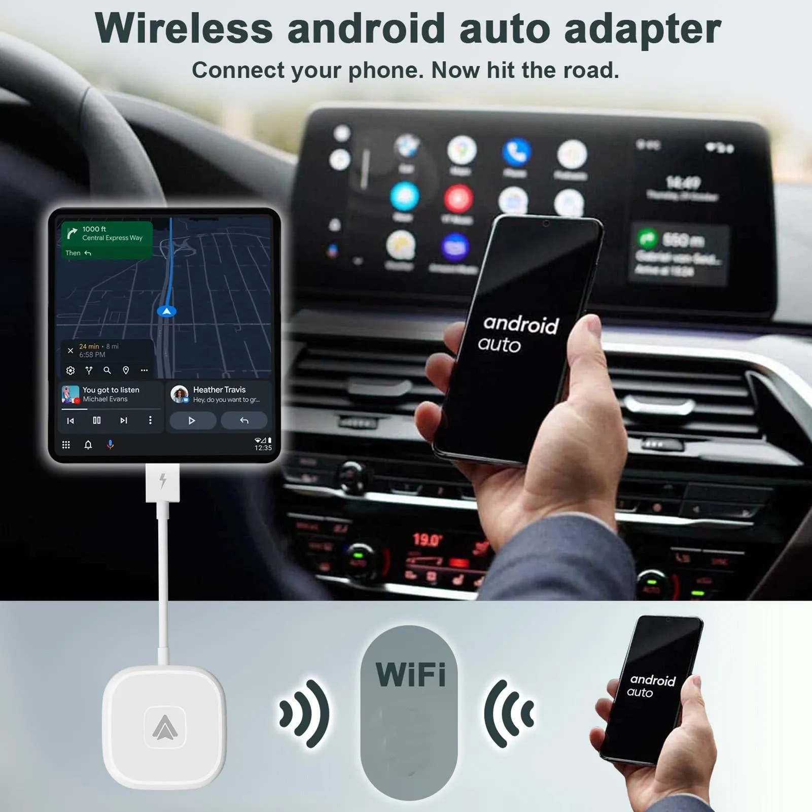 USB Adapter Compatible for Carplay Module Bluetooth Wifi Dongle
