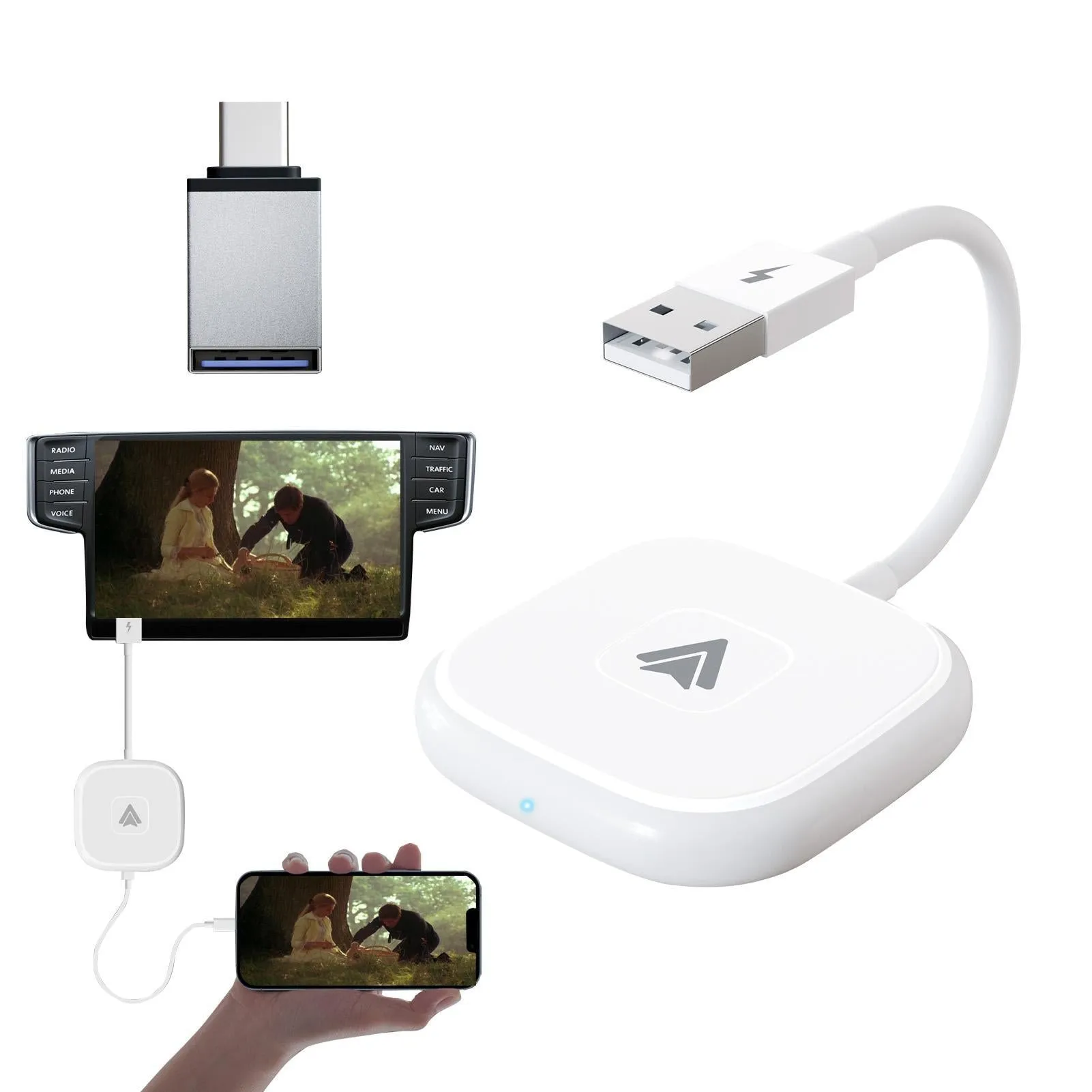 USB Adapter Compatible for Carplay Module Bluetooth Wifi Dongle