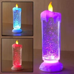 Vital Creations Colour Changing Led Light Glitter Water Candle,Candle Light for Diwali Decoration, Christmas Festivals/Corporate/Party Decor (Swirling Glitter)(Pack of 1 Pc)