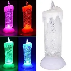 Vital Creations Colour Changing Led Light Glitter Water Candle,Candle Light for Diwali Decoration, Christmas Festivals/Corporate/Party Decor (Swirling Glitter)(Pack of 1 Pc)