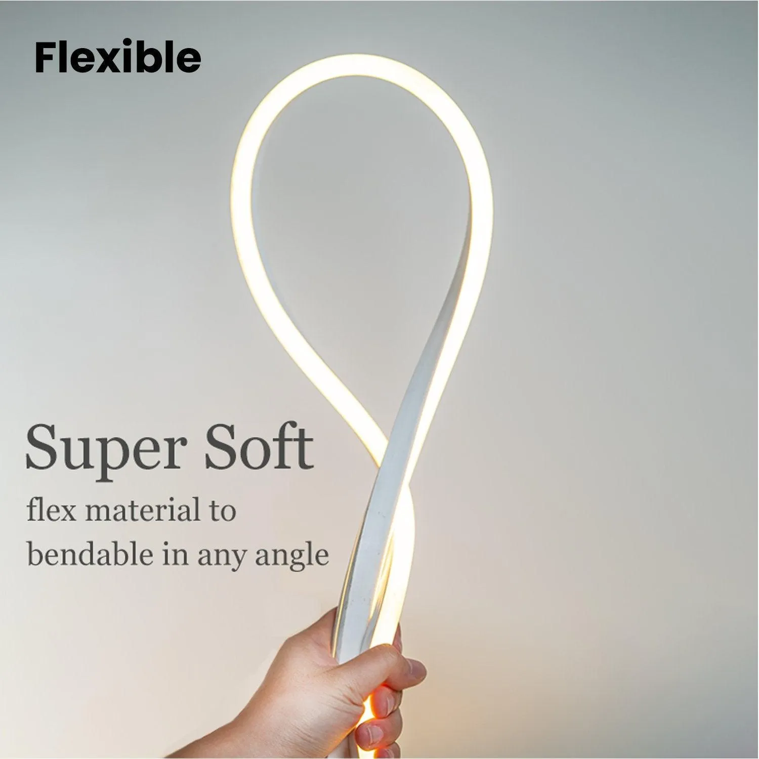 Warm White LED Neon Flex Double Side 220V 240V 120LED/m 8x16mm IP67 Waterproof Full Kit