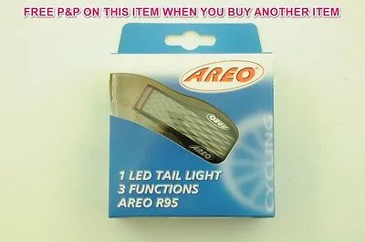 WIDE BEAM AREO R95 RED LED MTB- ANY BIKE REAR TAIL LIGHT SEAT POST FITTING 50% O