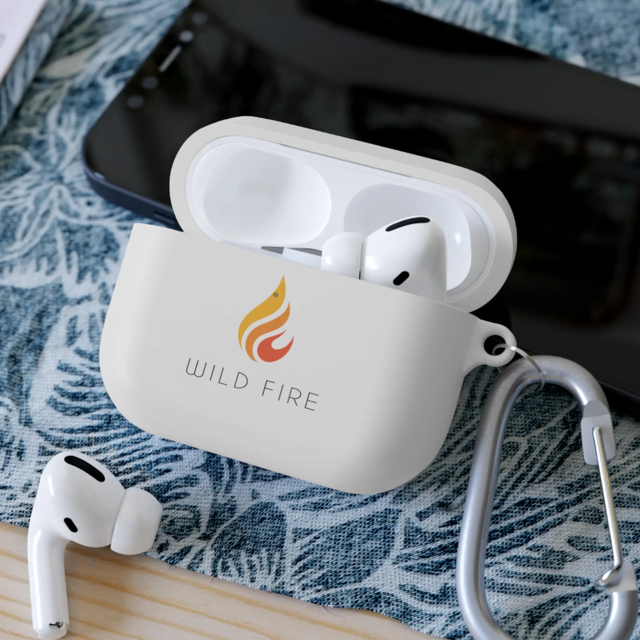 Wild Fire AirPods and AirPods Pro Case Cover (White, Pink and Mint)